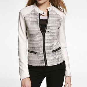 Express (Minus The) Leather Tweed Moto Jacket S